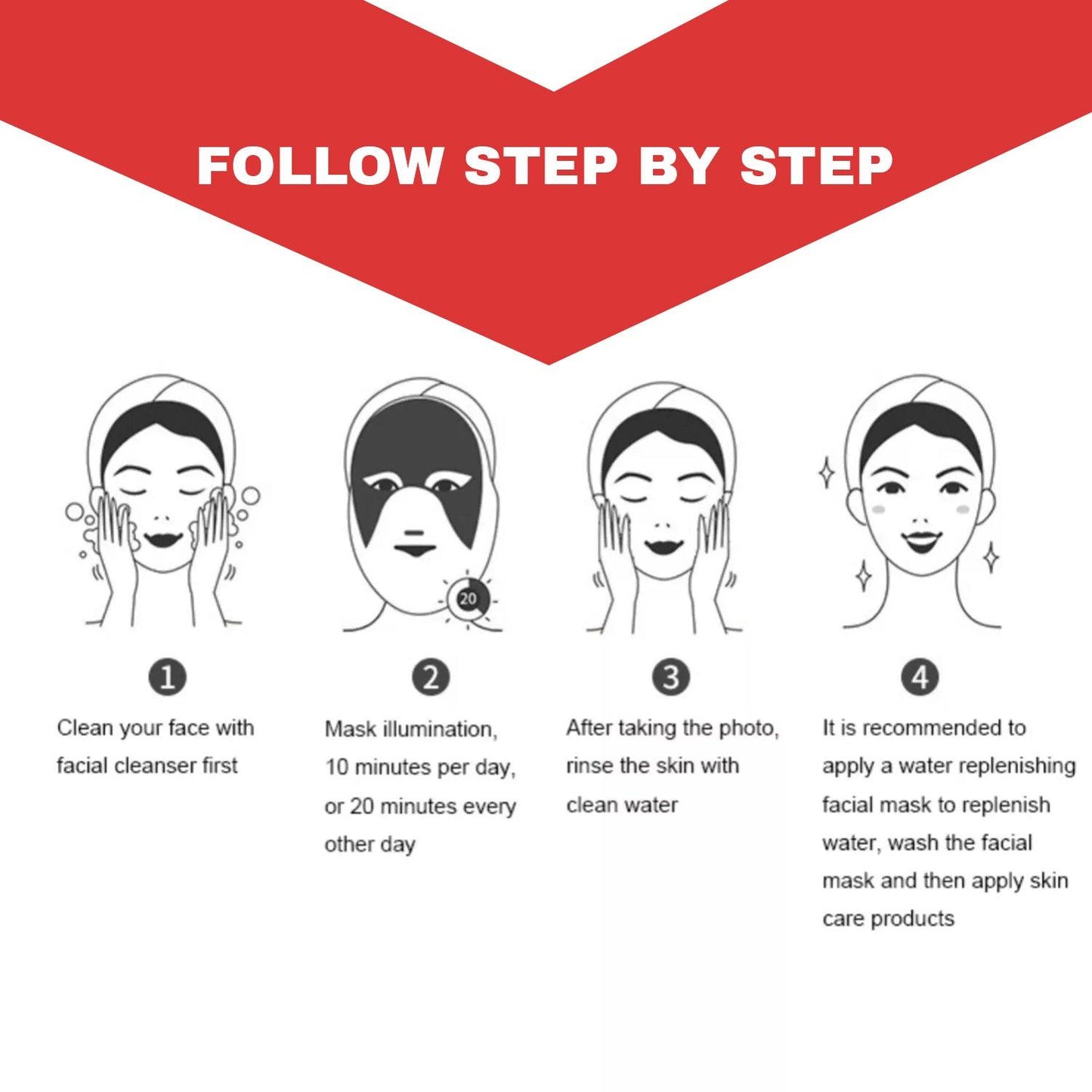 LED Light Therapy Mask - LED Skin Treatment Mask (7 Colour Setting) Smart Touch