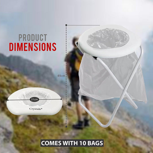 Folding Commode Chair - Portable Toilet Chair Camping Travel Park Fishing Outdoors Seat
