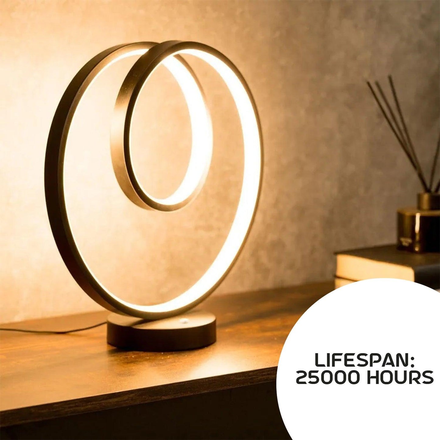 Living Room Table Lamp - Black Loop Table Lamp Touch Light Integrated Led Warm White Bedside Living Room