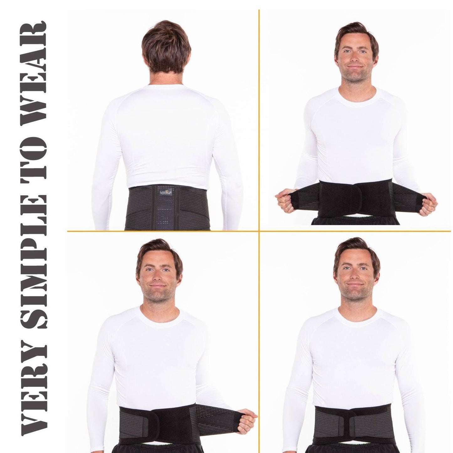 Lower Back Support Belt - Adjustable Back Brace for Lower Back Pain