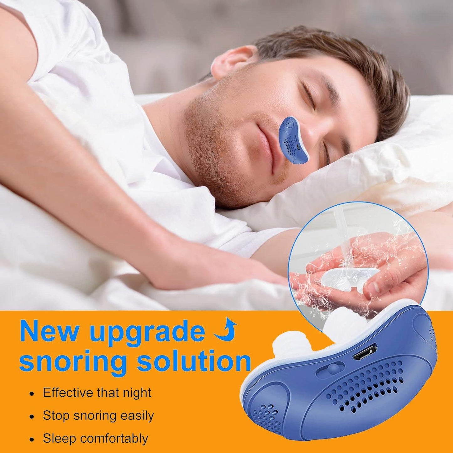 Sleep Apnea Device - Stop Snore Micro Anti Snoring Device Electric Noise Stopper
