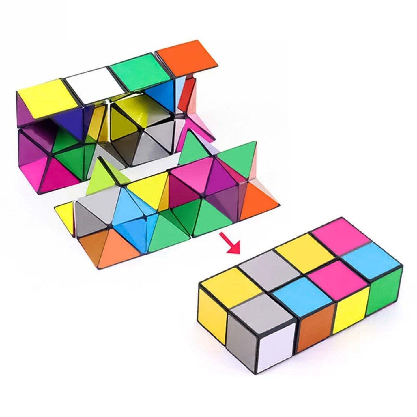 Changeable Magnetic Magic Cube - 3D Hand Flip Puzzle Anti Stress Gift Toys