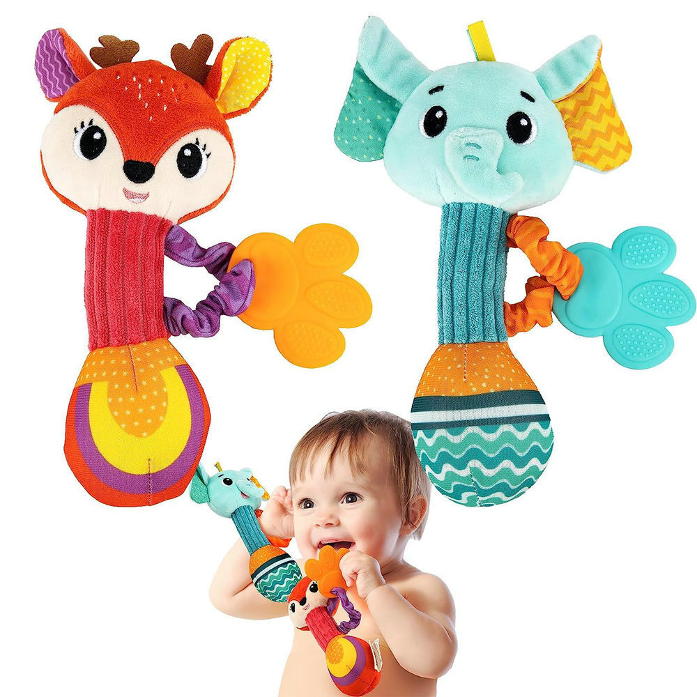 Soothing silicone plush toy for teething babies