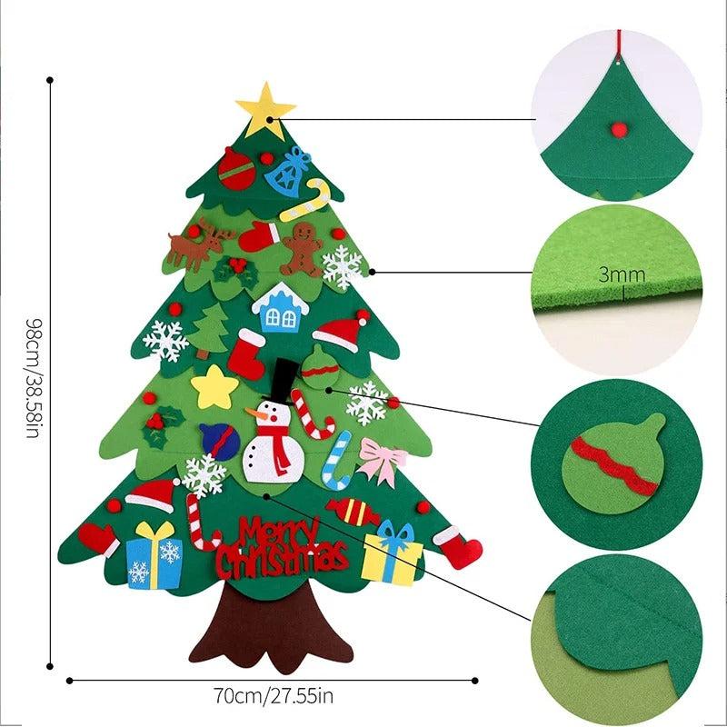 Montessori Felt Christmas Tree With Fairy Lights