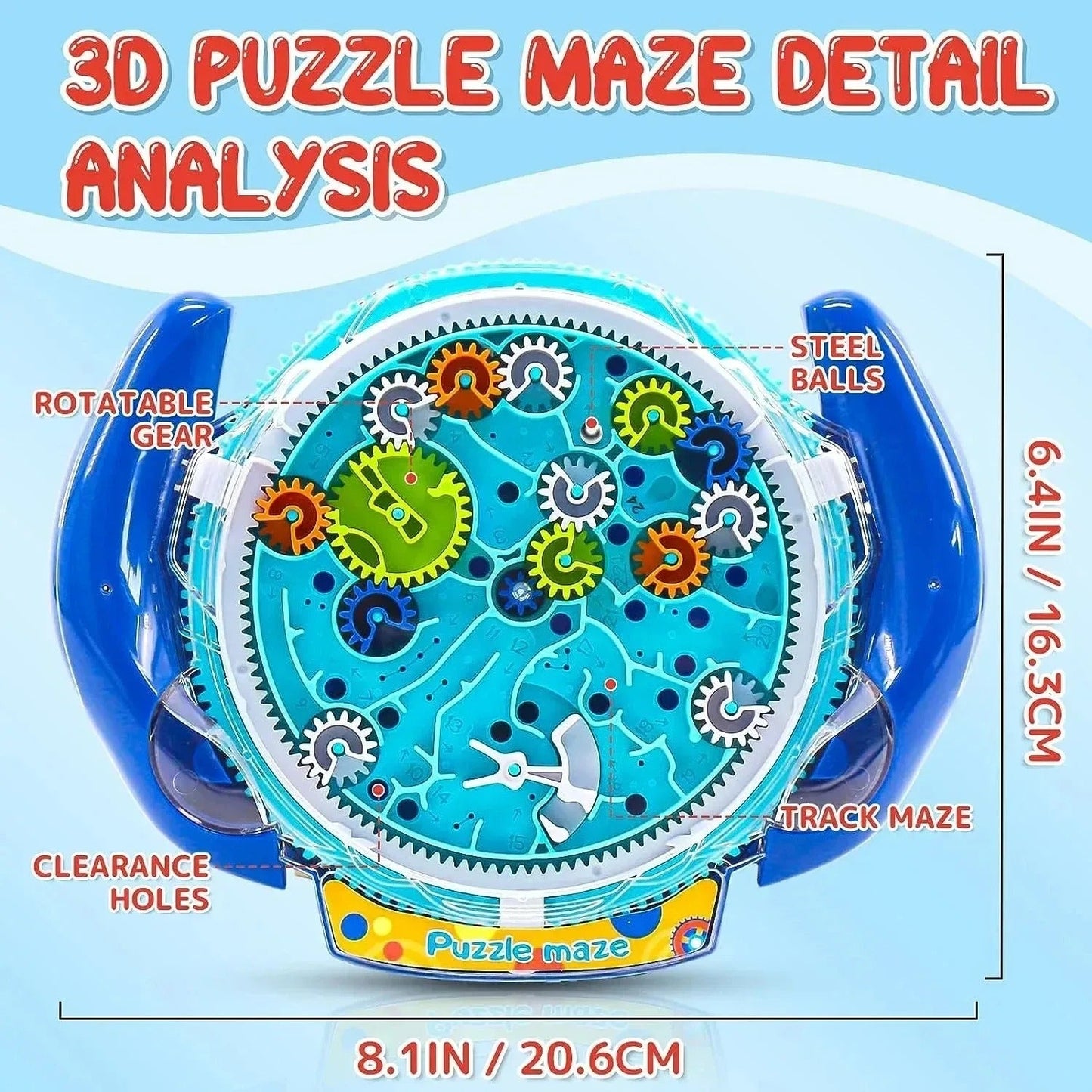 3D ball maze wheel – skill and learning game