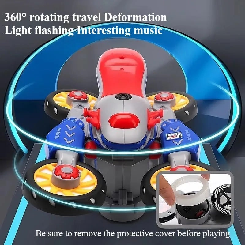 Luminous and dancing musical motorbike