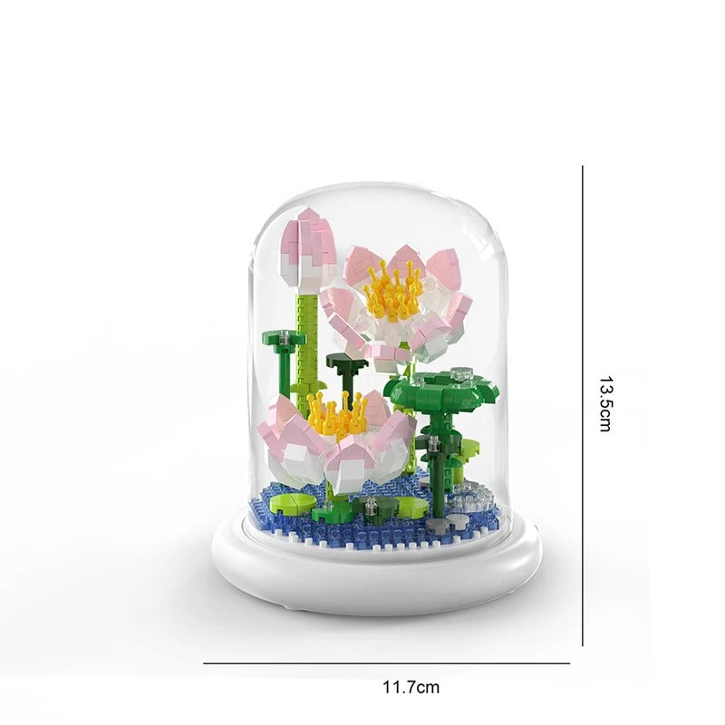 Elegant building block flower in a glass
