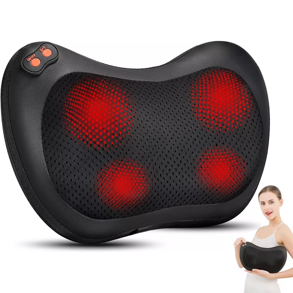 Heated Massage Pillow - Shiatsu Massage Pillow with Heat Back Neck Massager