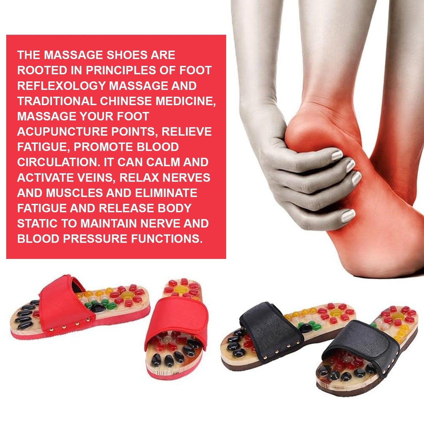 Foot Massage Slippers - Acupressure Foot Massager Slipper Sandals Acupoint Stimulation Massager