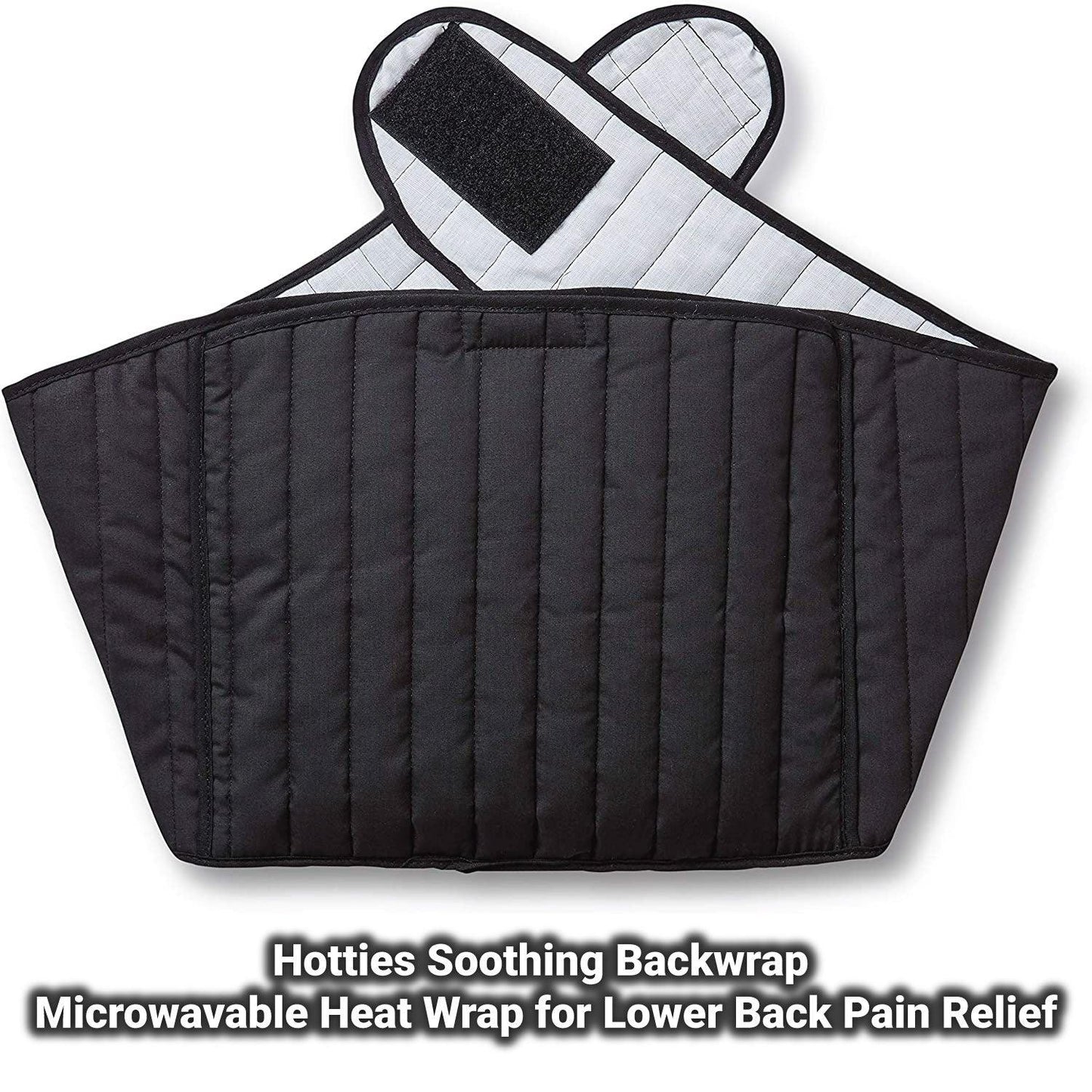 Microwavable Heat Wrap - Hotties Soothing Backwrap Microwavable Heat Wrap for Lower Back Pain Relief - Black Quilted