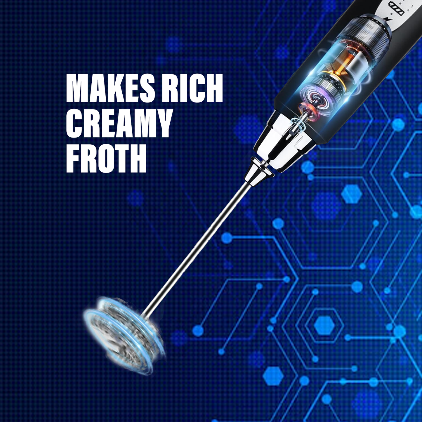 Electric Milk Frother – Handheld Foam Maker for Coffee, Latte, Cappuccino & Hot Chocolate