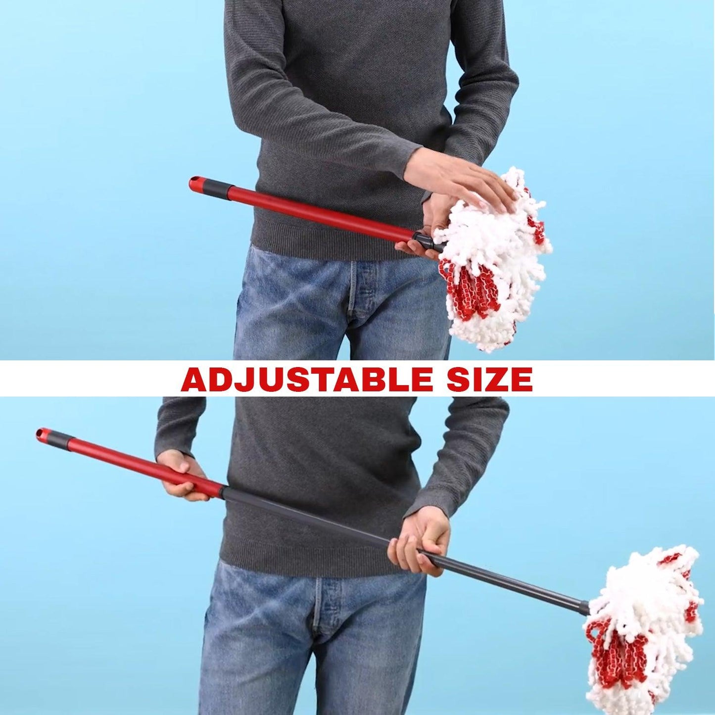 Spinning Mop With Bucket - Turbo Microfibre Mop and Bucket Set with Extra 2-in-1 Head Replacement