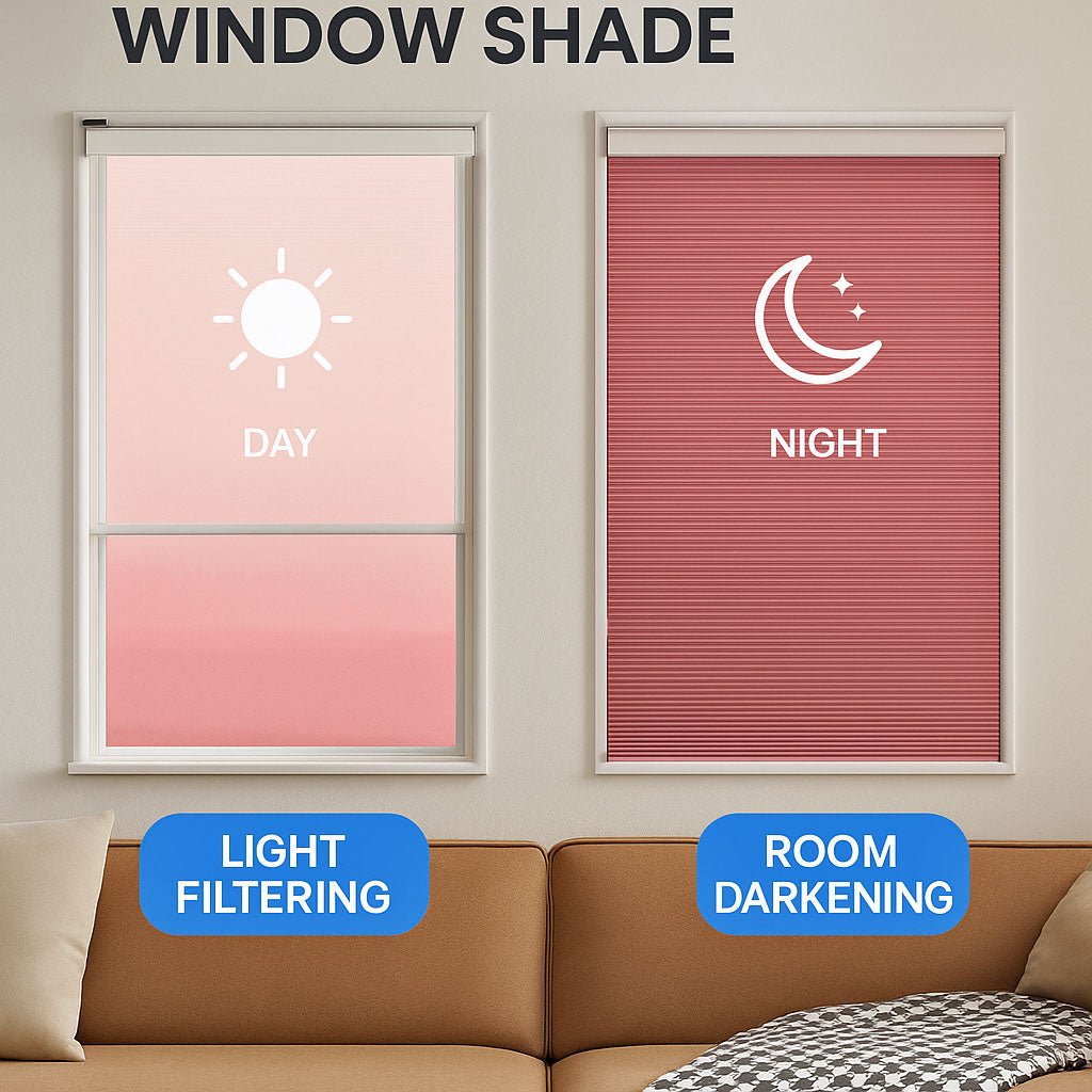 No-Drill Electric Day & Night Blind – Remote Control, Light Filtering, Modern Design