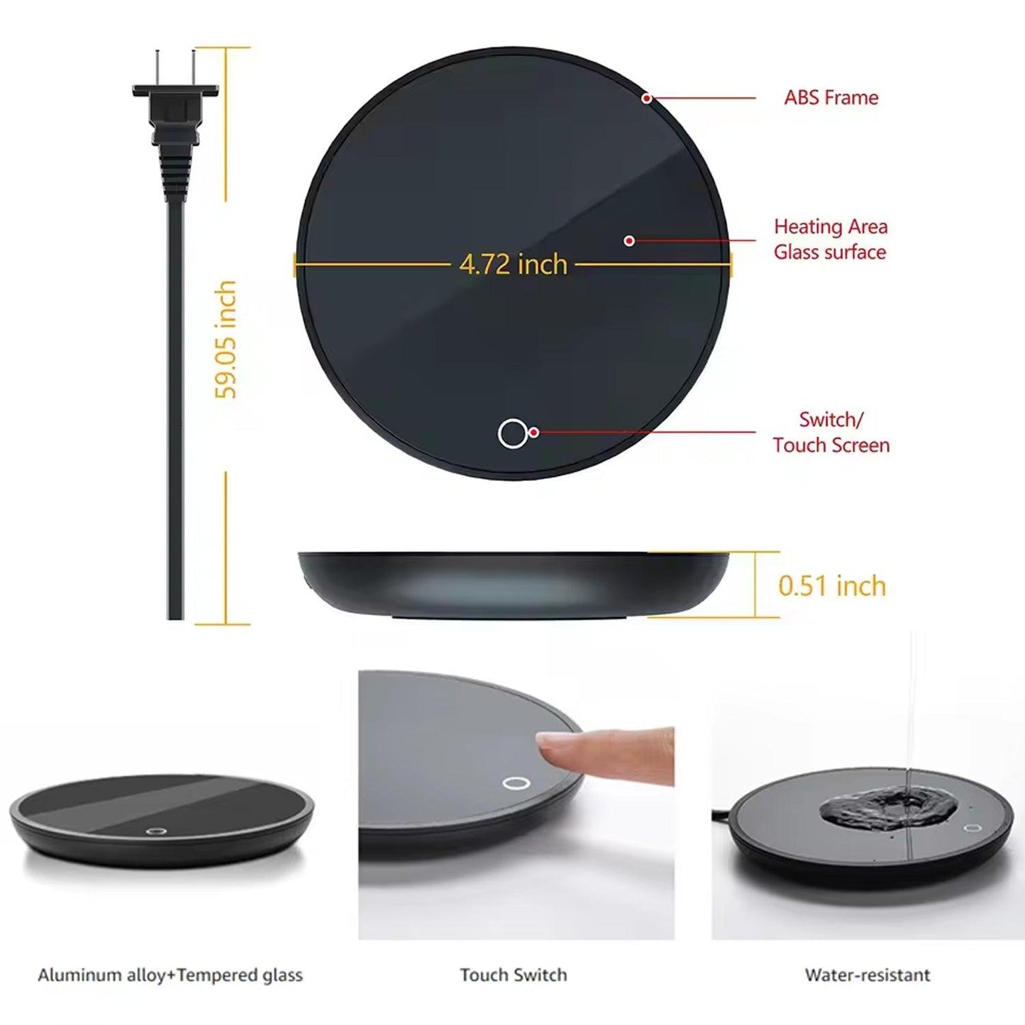 Coffee Mug Warmer - Cup Warmer with 2 Temperature Settings Smart Tea Warmer Portable Beverage Warmer Drink Warmer for Office丨Desk丨Cocoa丨Coffee丨Tea丨Milk丨Hot Drinks