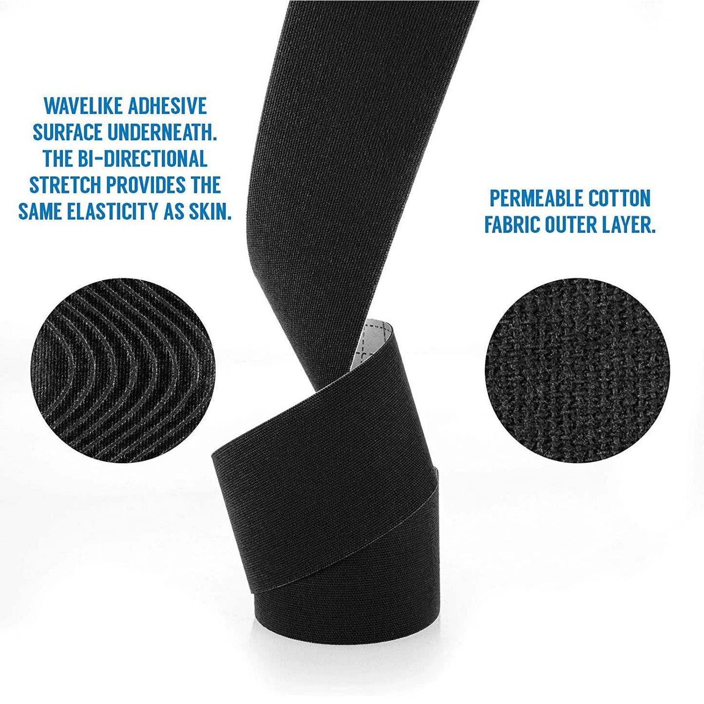Muscle Kinesiology Tape - Physio Knee Support Recovery Muscle Sports Tape 5m Roll of Elastic Muscle Support Tape for Exercise, Sports & Injury Recovery