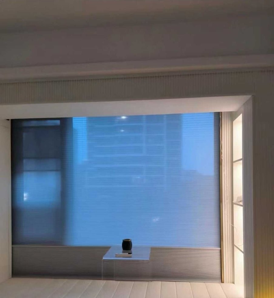 No-Drill Electric Day & Night Blind – Remote Control, Light Filtering, Modern Design