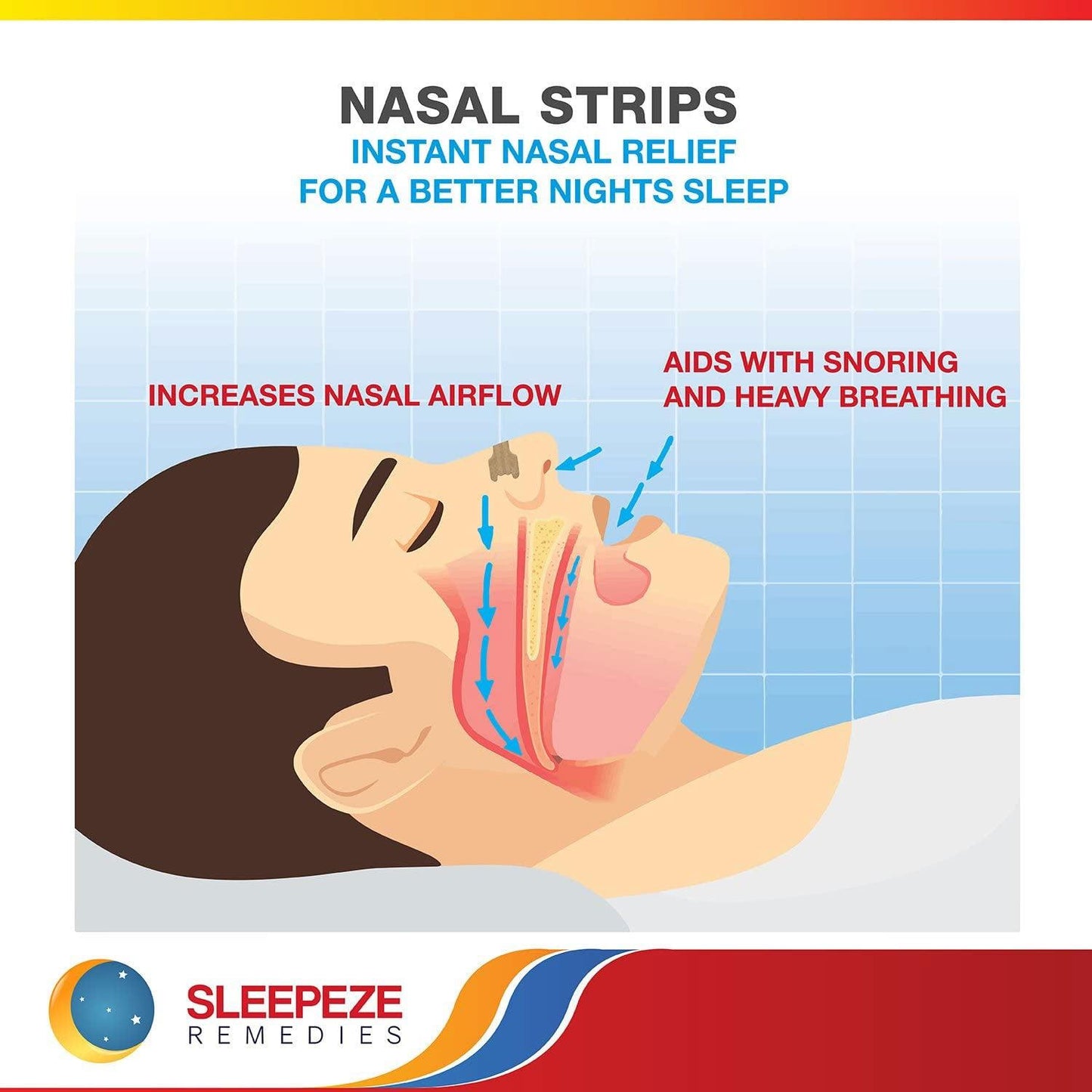 Nasal Strips for Snoring - Nasal Strips (60 Pack) Nose Strip to Stop Snoring, Snoring Strips to Help You Breathe Through Your Nose