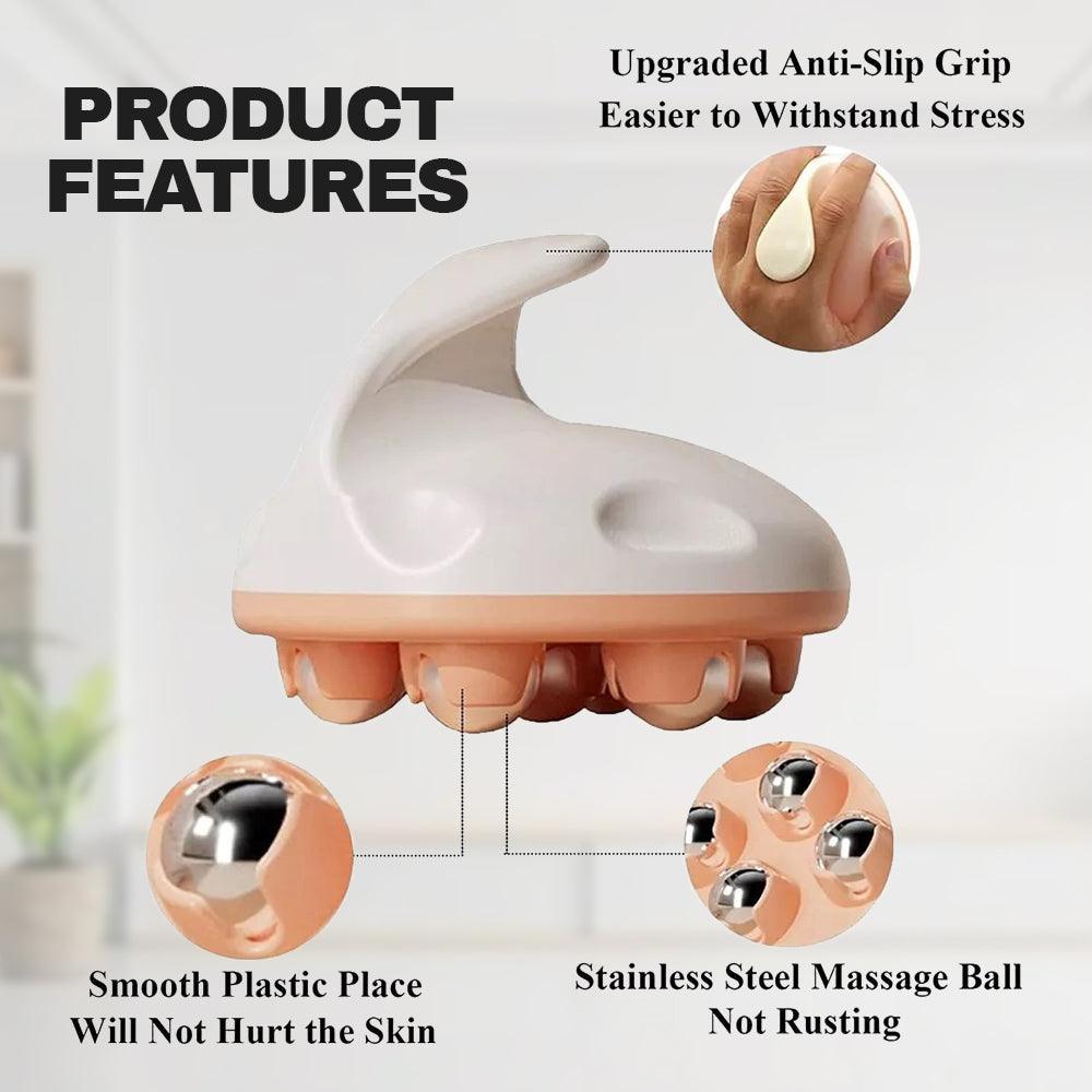 Hand Massage Roller - Muscle Relax 7 Beads Massager Neck Abdomen Roller Ball Meridian Brush Roller