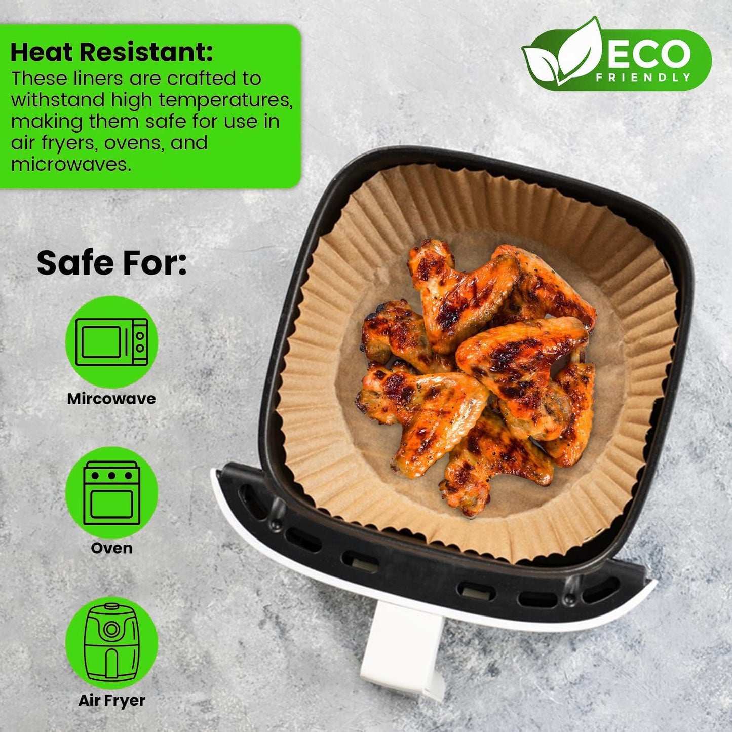 Air Fryer Disposable Paper Liner - 100pcs Non-stick Baking Steamer Paper Liner Parchment Round