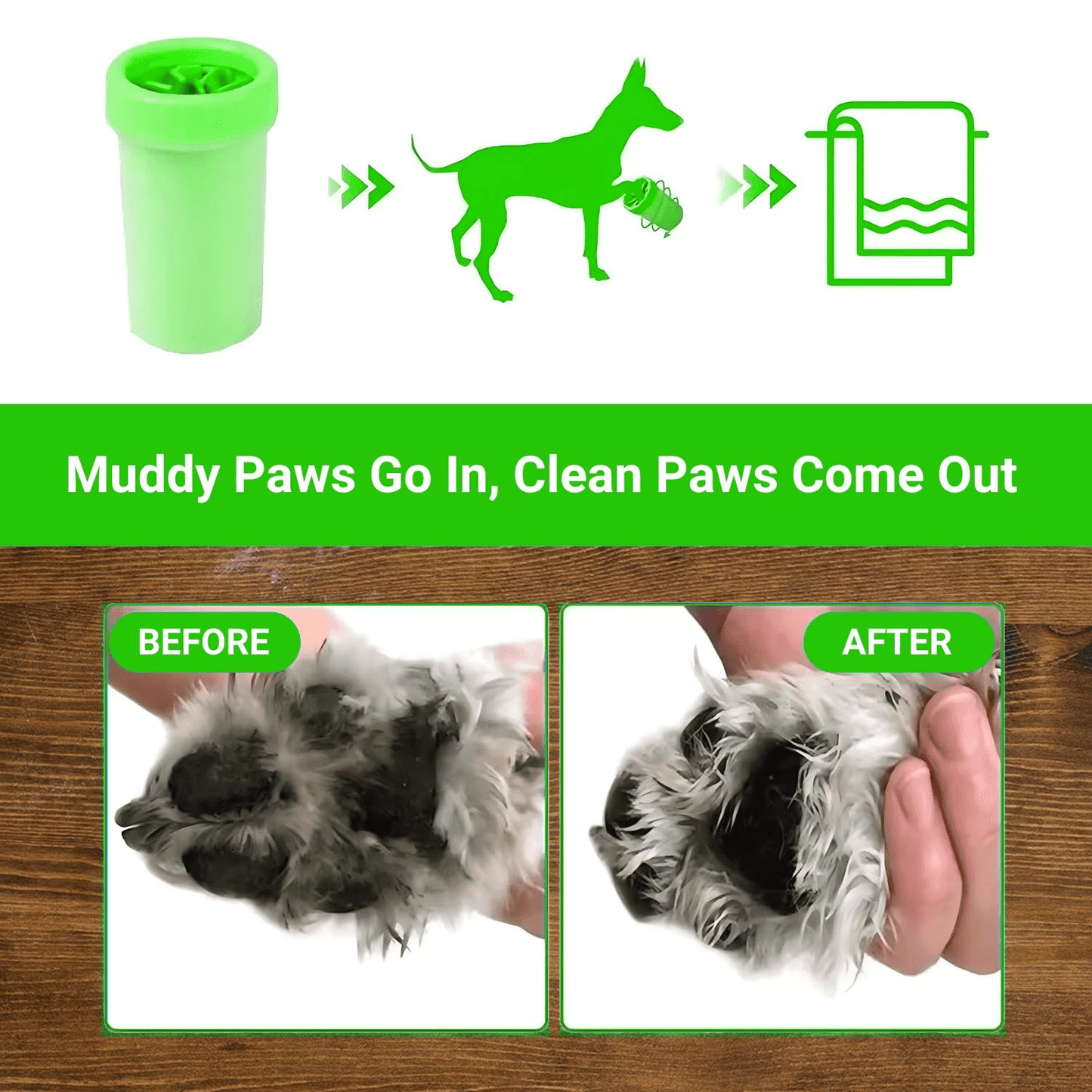 Dog Feet Cleaner - Portable Pet Foot Washer Cup Dog Cat Cleaner Paw Clean Brush Cup Quickly Wash