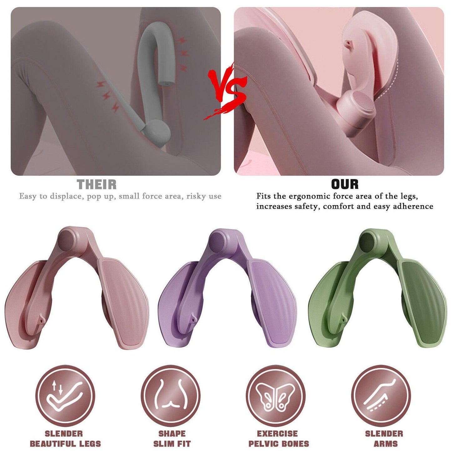 Pelvic Muscle Trainer - Adjustable Inner Thigh Kegel Exerciser Pelvic Floor Muscle Butt Leg Hip Trainer