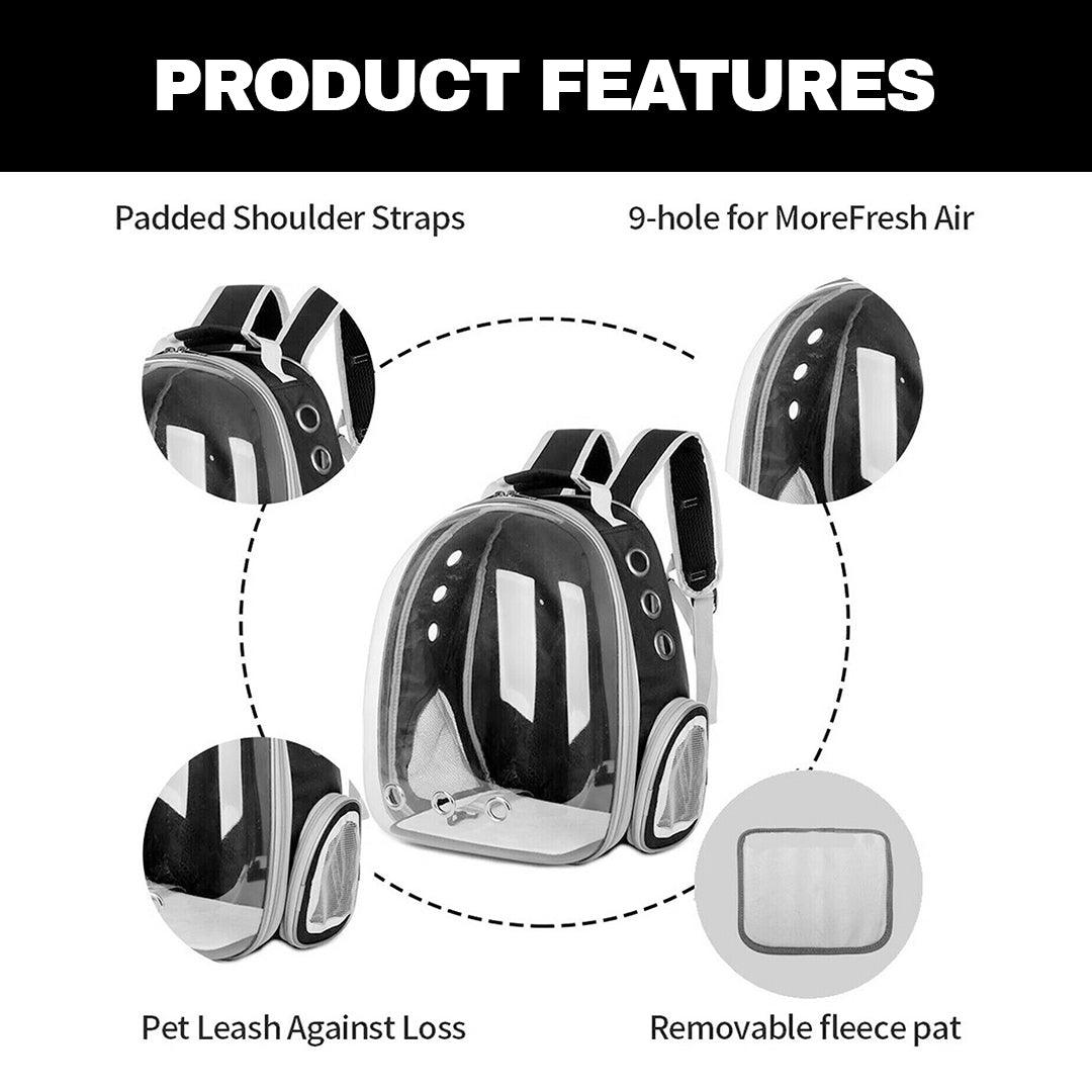 Cat Travel Backpack - Astronaut Window Dog Cat Pet Travel Bag Carrier Breathable Transparent Backpack