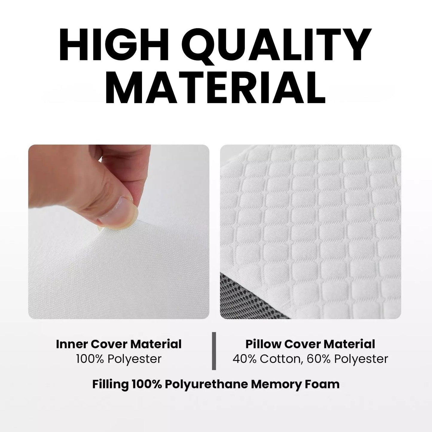 Memory Foam Pillow - Orthopedic Pillow For Neck Head Shoulder & Back Pain Relief Support