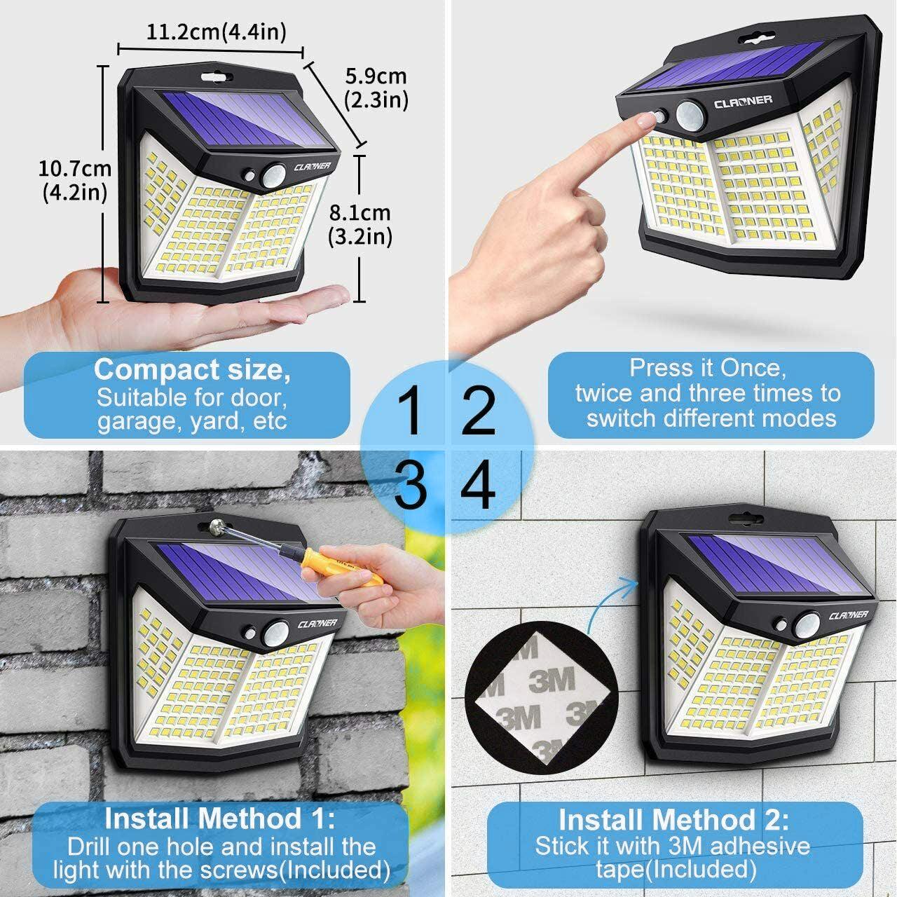 Motion Sensor Wall Light Outdoor - 128 LED Solar Power PIR Motion Sensor Security Light For Outdoor