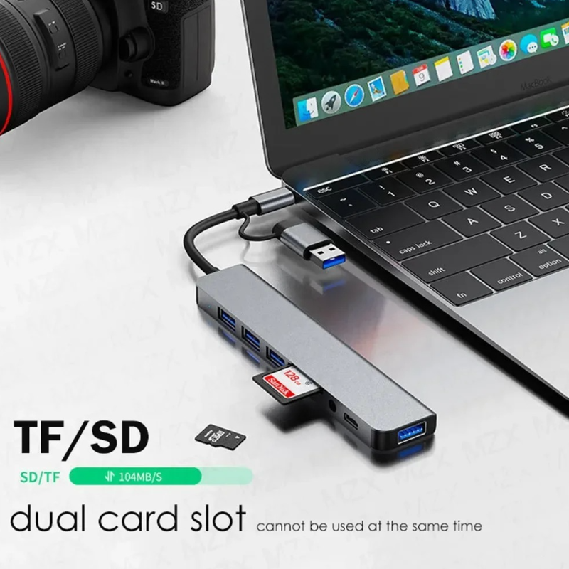 8-in-1 USB-C Hub – Multiport Adapter with HDMI, USB & Charging for Laptop