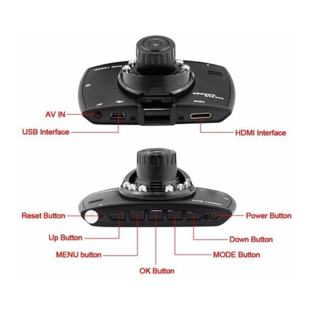 Dual Lens Car Dash Cam – Front & Rear 1080P Full HD Dash Camera with Night Vision