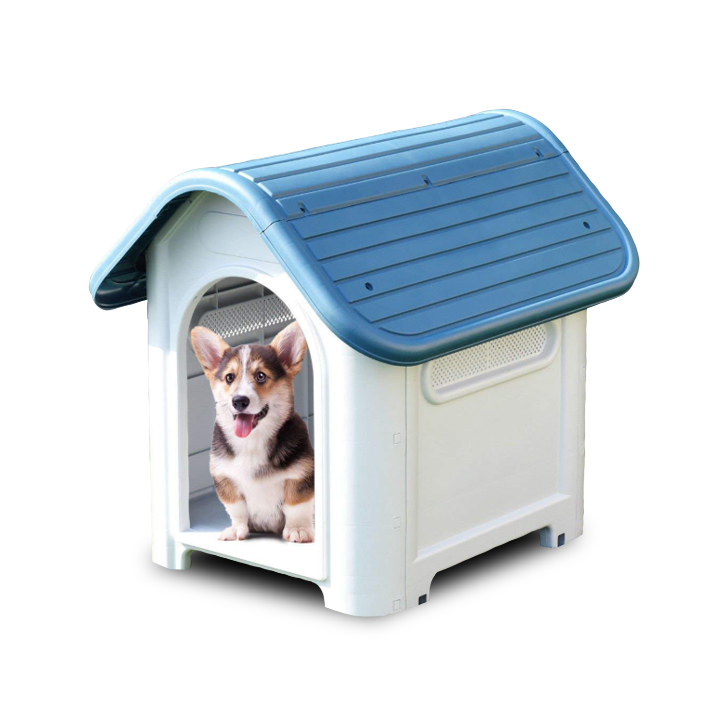 Plastic Dog Kennel – Weatherproof Outdoor Pet House for Small, Medium, and Large Dogs