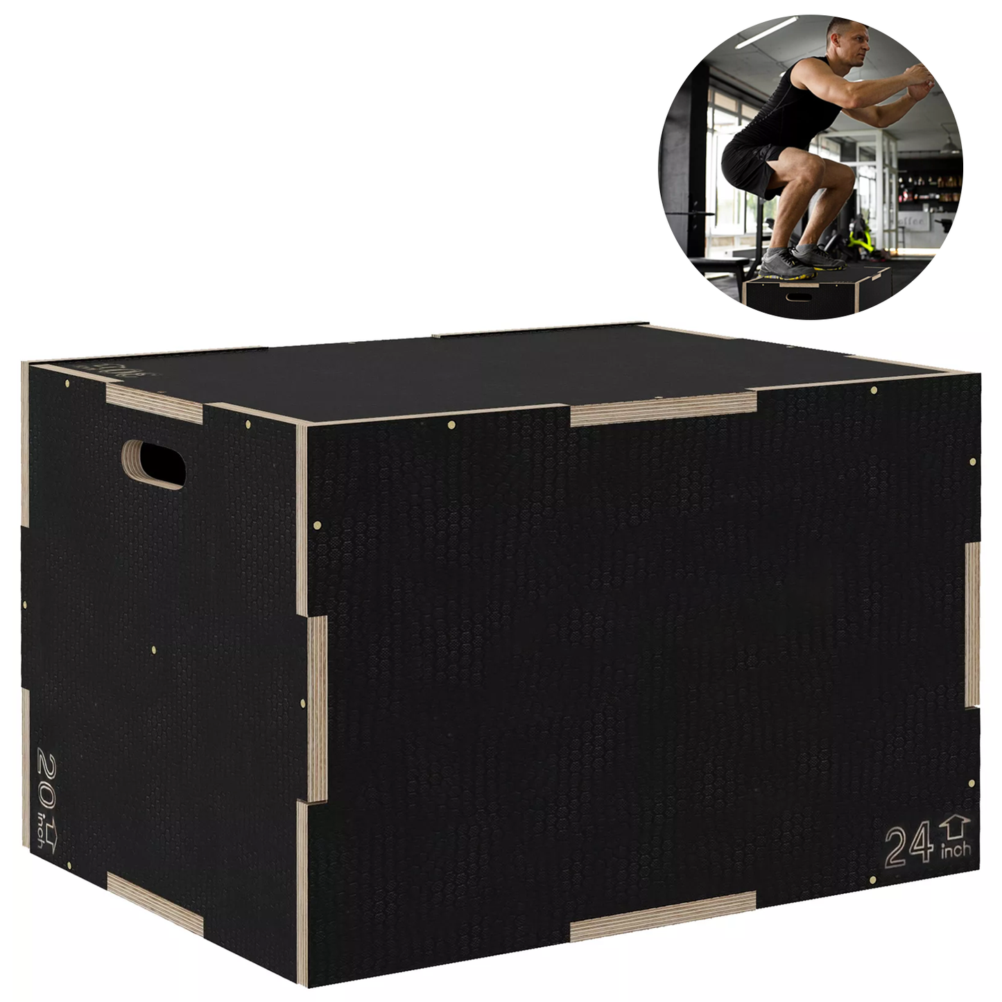Plyometrics Jump Box – 3-in-1 Wooden Plyo Box for Explosive Training & HIIT Workouts