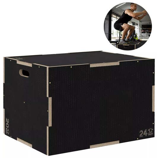 Plyometrics Jump Box – 3-in-1 Wooden Plyo Box for Explosive Training & HIIT Workouts