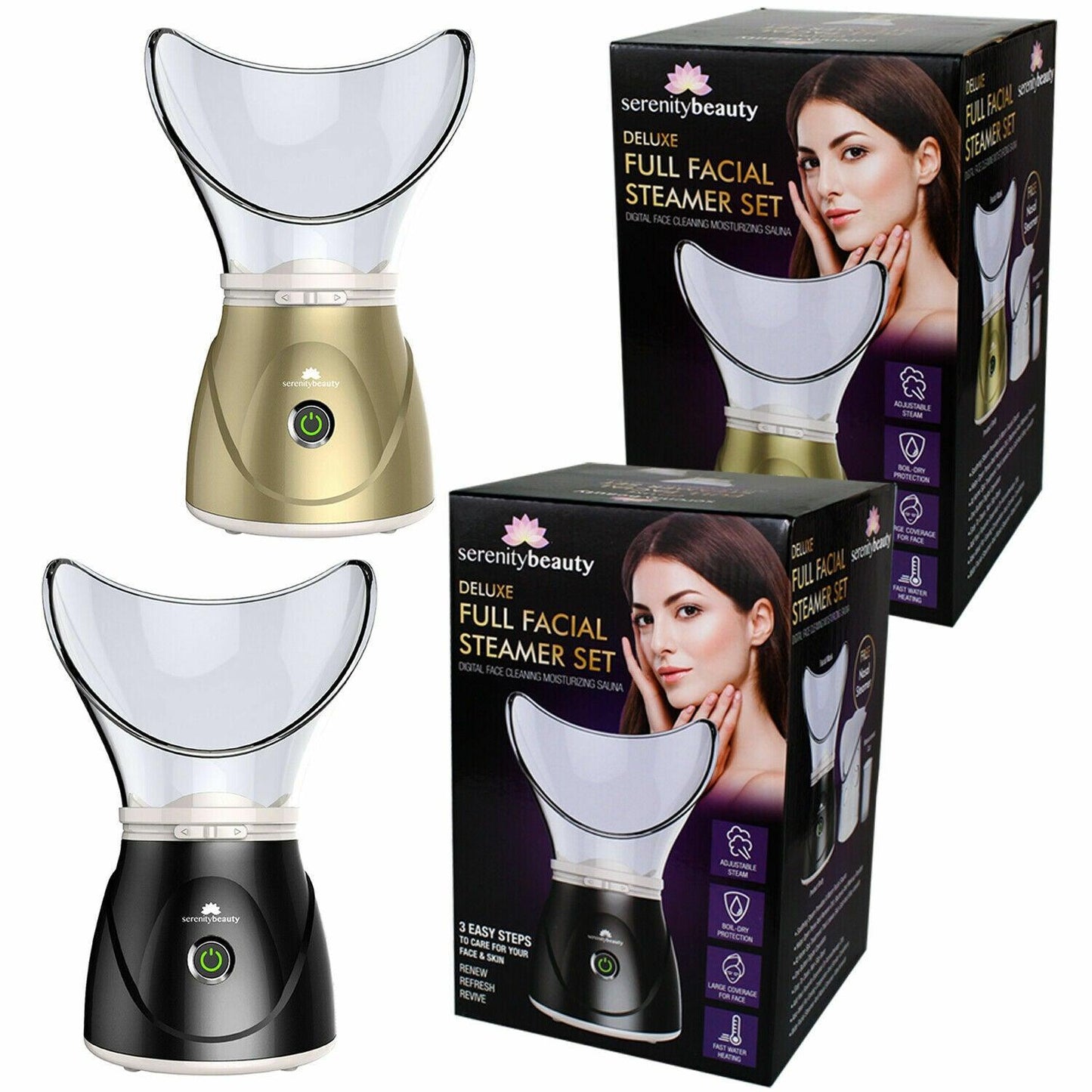 portable facial steamer - Professional Sinus Steam Inhaler Face Skin Moisturizer Facial Mask Sauna Spa Steamers Sprayer with Aromatherapy Diffuser Humidifier Function