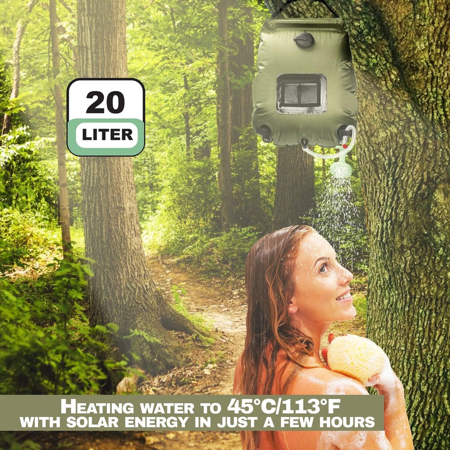Solar Power Camping Shower - Portable Shower Camping Hiking Solar Shower Bag Outdoor Heating Bathing Shower
