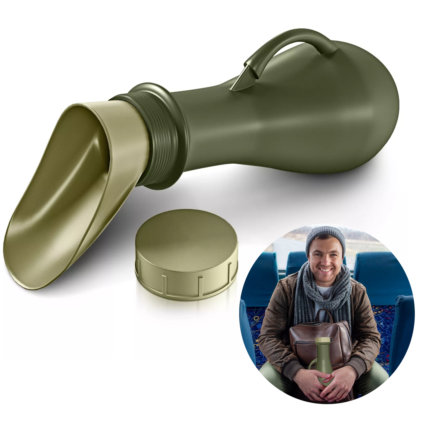 Portable Urinal Bottle – Travel Wee Bottle for Men & Women, Ideal for Car & Camping