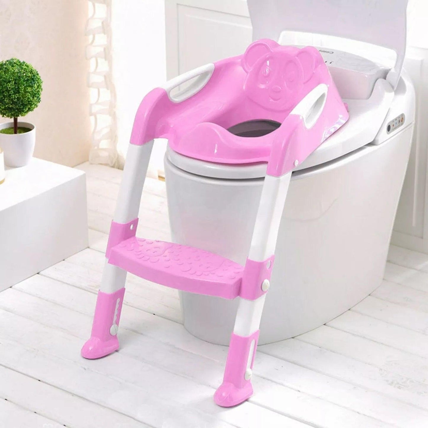 Potty Toilet Training Seat - Foldable Children Toilet Seat & Ladder Training Step Up Down Stool