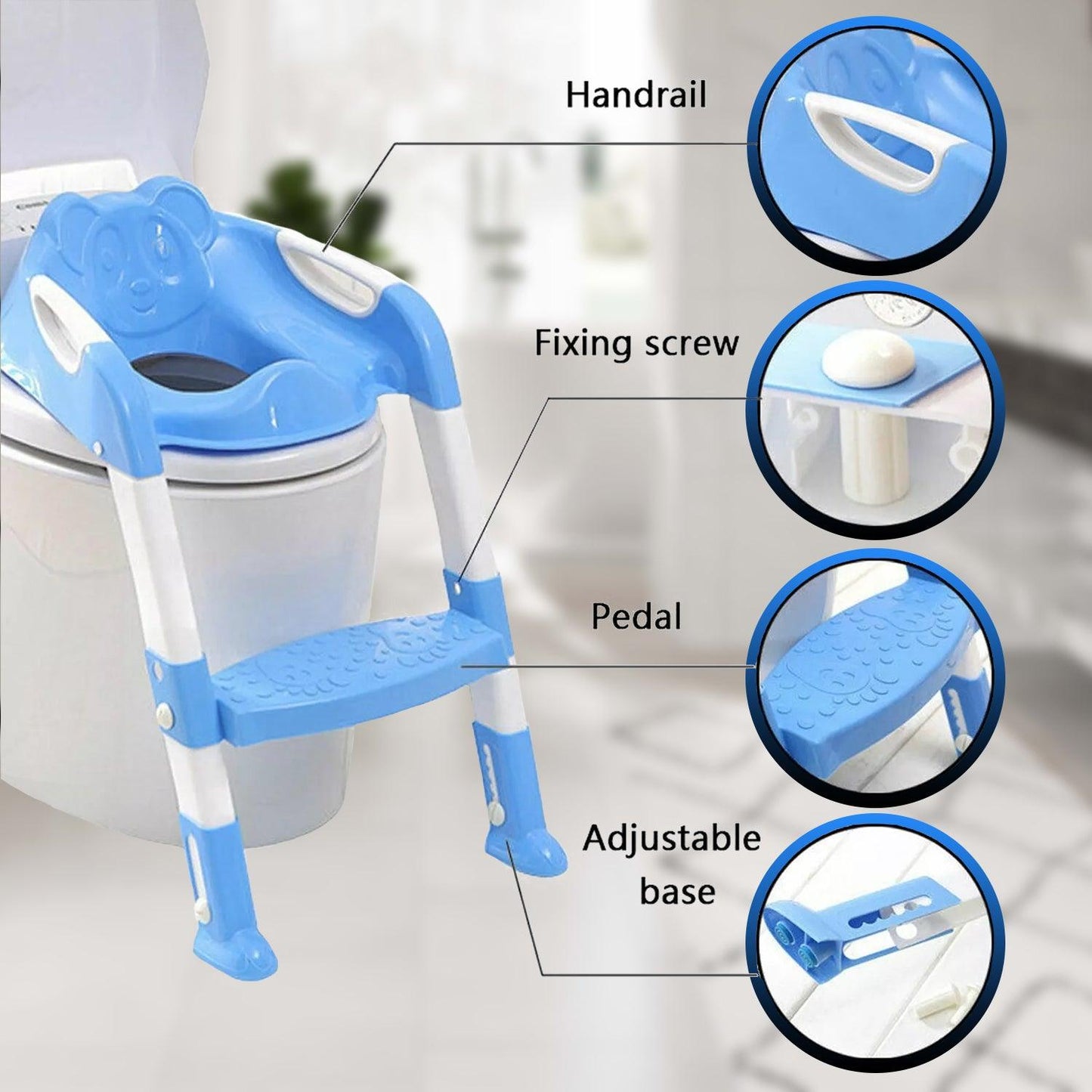 Potty Toilet Training Seat - Foldable Children Toilet Seat & Ladder Training Step Up Down Stool