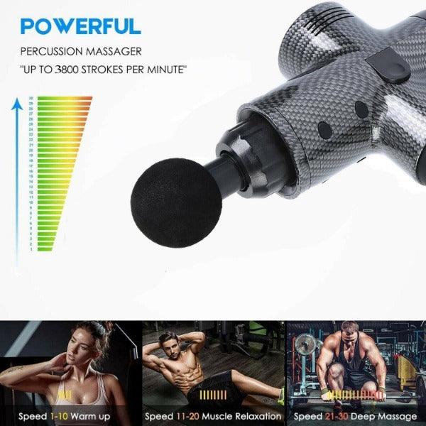 Professional Massage Guns - 8 Heads Deep Tissue Handheld Percussion Muscle Percussion Massager