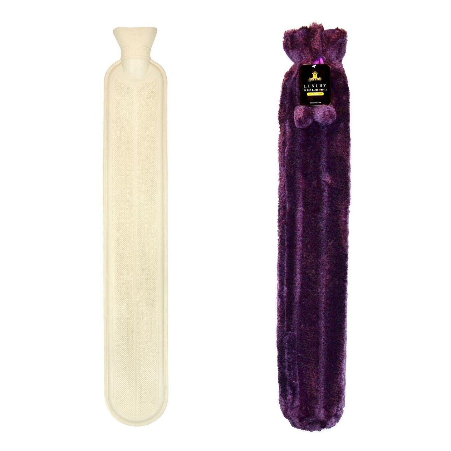 Hot Water Bottle With Cover - Long Hot Water Bottle With Fluffy Cover 2 Litre Extra Long