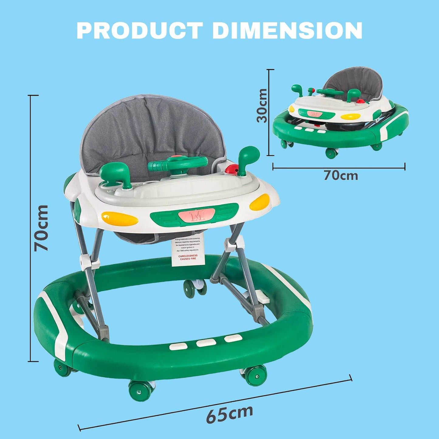 Childrens Push Along Walker - Baby Walker Rocker Bouncer First Steps Push Along Activity Music Ride On Car UK