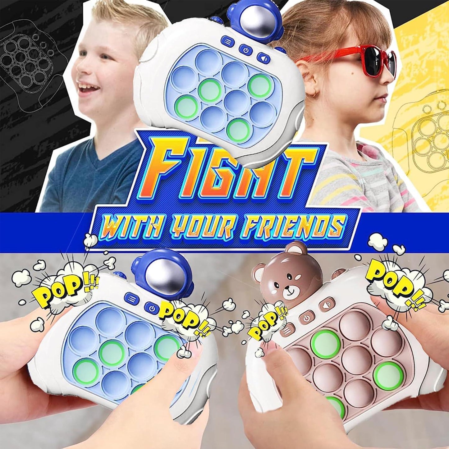 Funny Puzzle Game - Pop Push It Game Controller Bubble Sensory Fidget Learning Toys For Kids