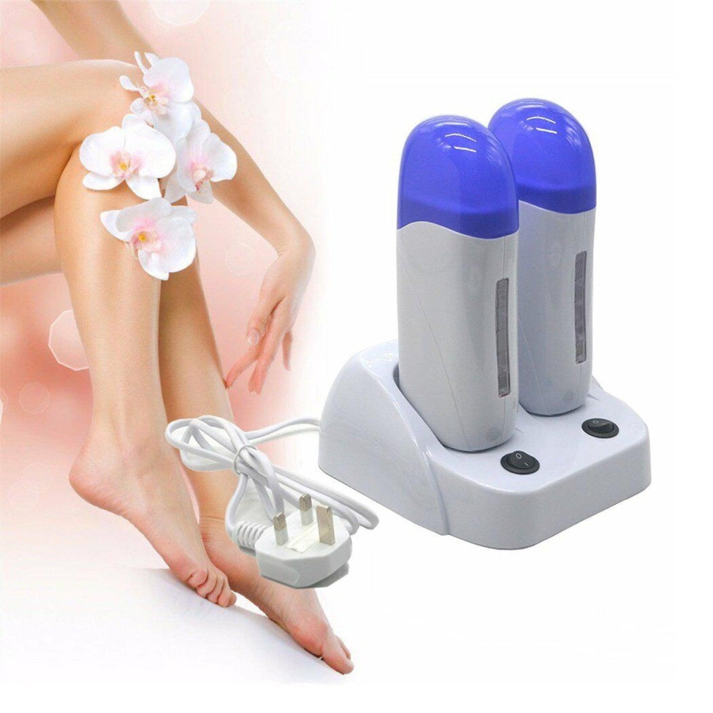 Waxing Roller Machine - Electric Wax Roller Heater Depilatory Roll On Wax Brazilian Waxing Warmer for Women Men, Safe Painless, UK Plug