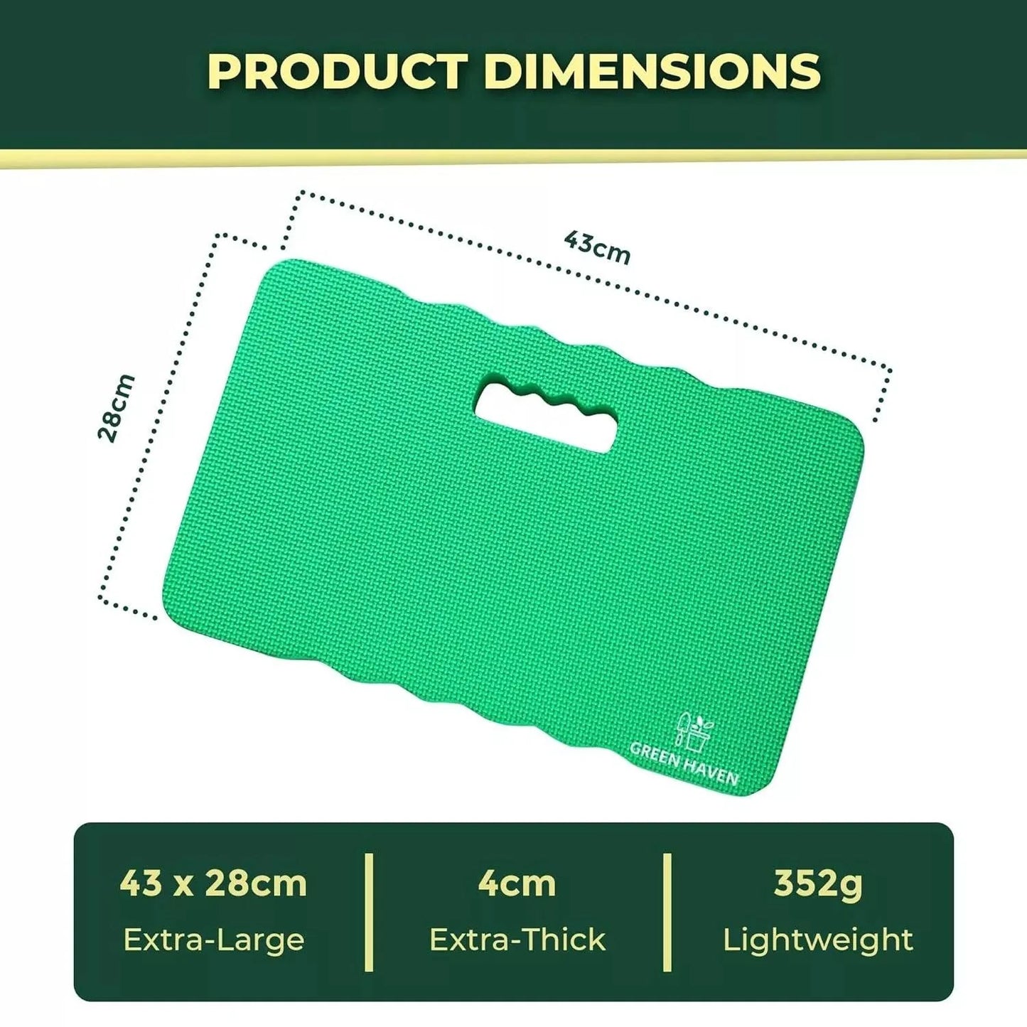 Garden Kneeling Pad - Green Garden Thick Kneeling Pad Kneeler Mat Kneel Pad Protection Knee 43x28x4cm