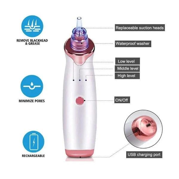 Best Blackhead Remover Vacuum - Professional Pore Cleaner Vacuum Blackhead Remover Rechargeable 5 Suction Levels