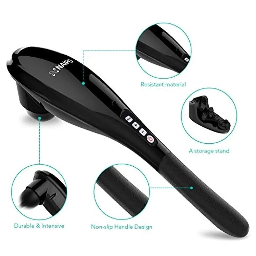 Hand Held Massager UK - Cordless Neck Back Massager Handheld Deep Tissue Percussion Massage Muscle Pain