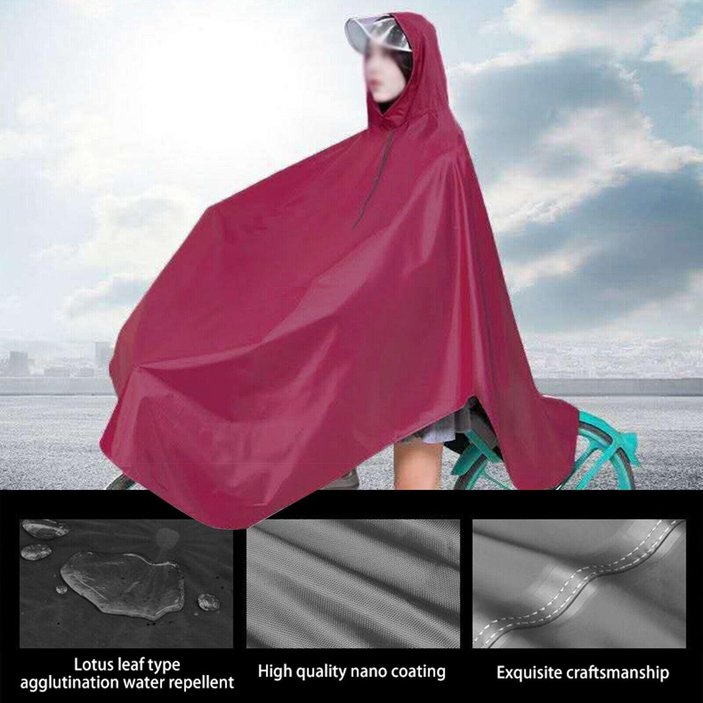 Best Cycling Rain Jacket - Bicycle Bike Raincoat Rain Cape Poncho Coat