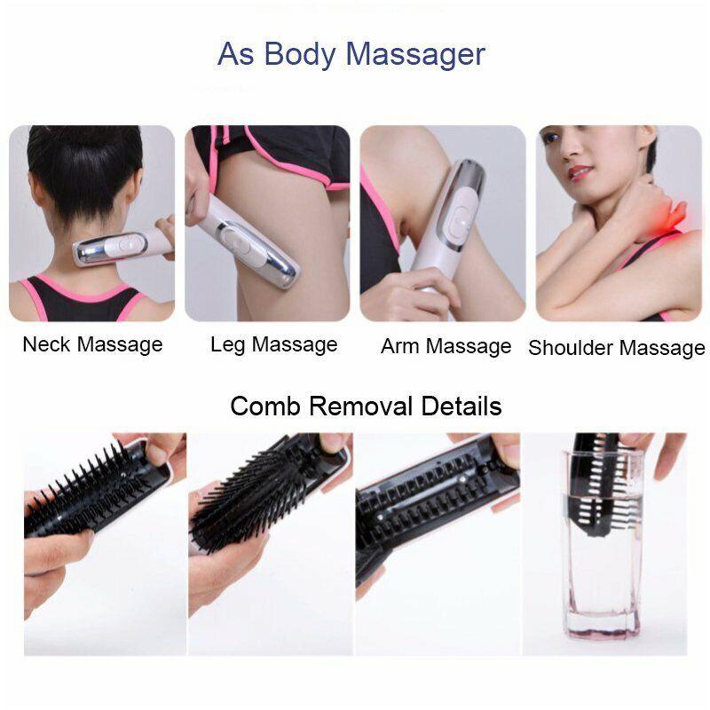 Electric Scalp Massager for Hair Growth - Electric Infrared Laser Hair Growth Head Scalp Vibrating Massager Comb Brush