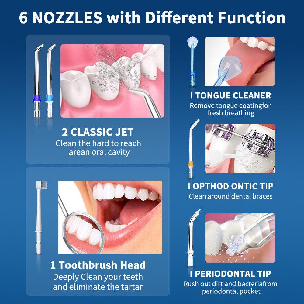 Waterpik Cordless Water Flosser - Cordless Water Flosser Dental Oral Irrigator for Teeth Cleaner 8 Jet Tips