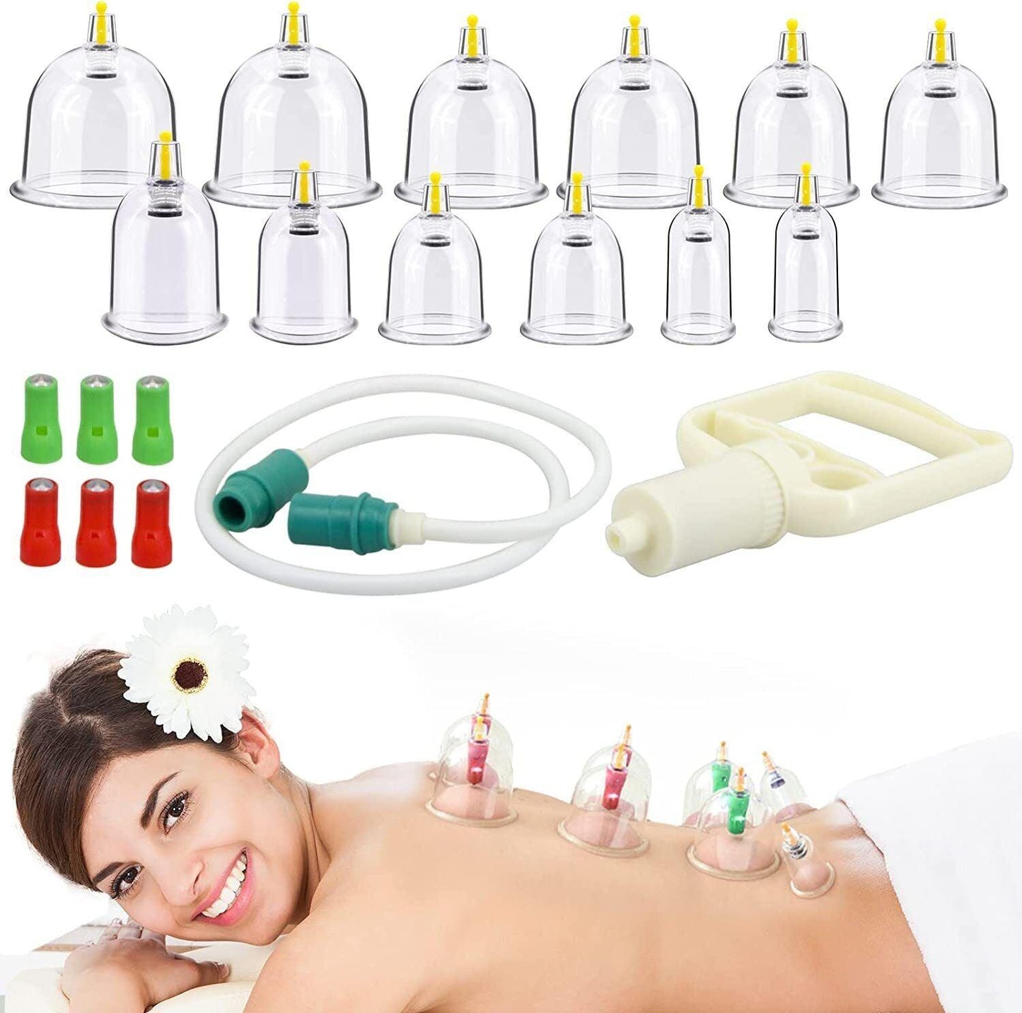 Cupping Therapy Set - 32PCS Cupping Vacuum Massage Cups Set Therapy Health Acupuncture Suction Magnet